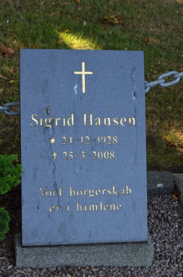 Billede af gravsten på Rønne Kirkegård