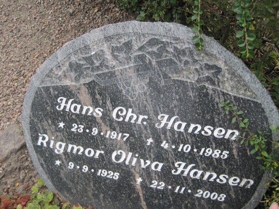 Billede af gravsten på Rønne Kirkegård